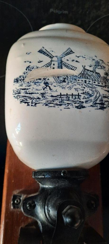 antieke hangkoffiemolentje delfts blauw 15euro, Antiek en Kunst, Ophalen