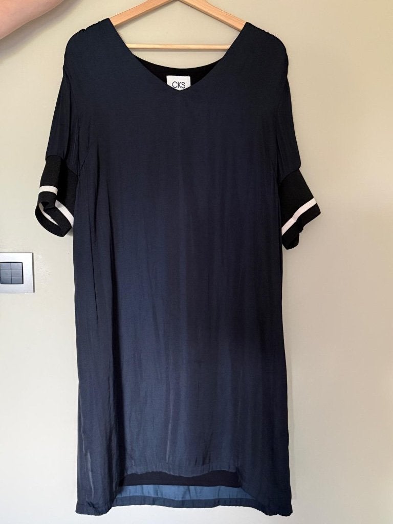 Kleedje zwart CKS, Kleding | Dames, Zwart, Maat 46/48 (XL) of groter, Ophalen of Verzenden, Knielengte