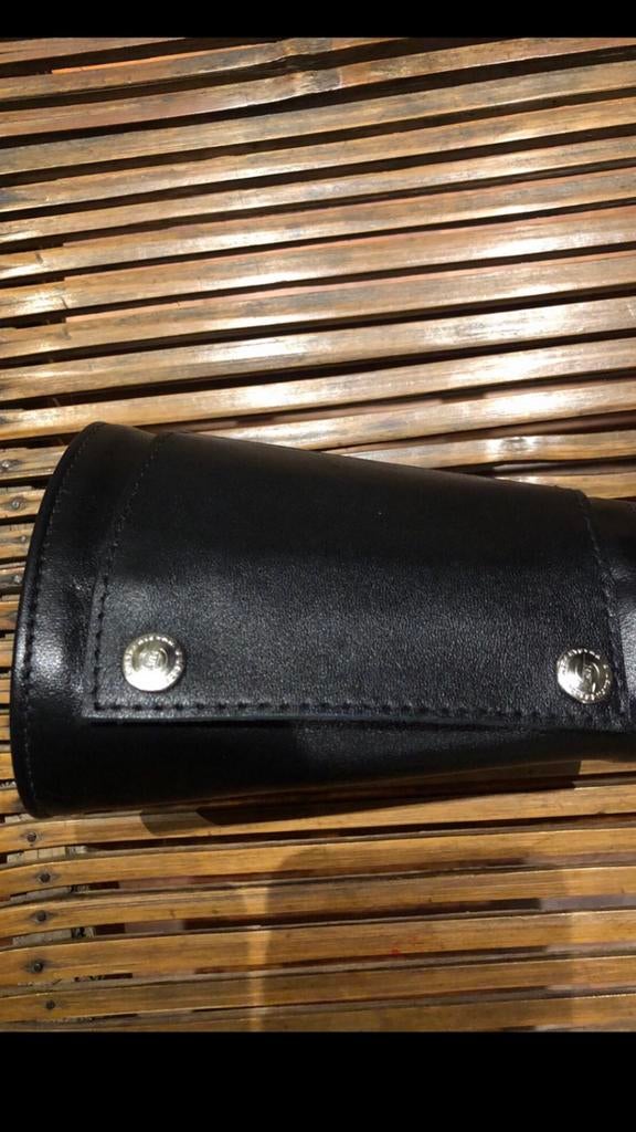 Polsband van echt leer met portemonnee - maat L, Overige merken, Zwart, Nieuw, Ophalen of Verzenden