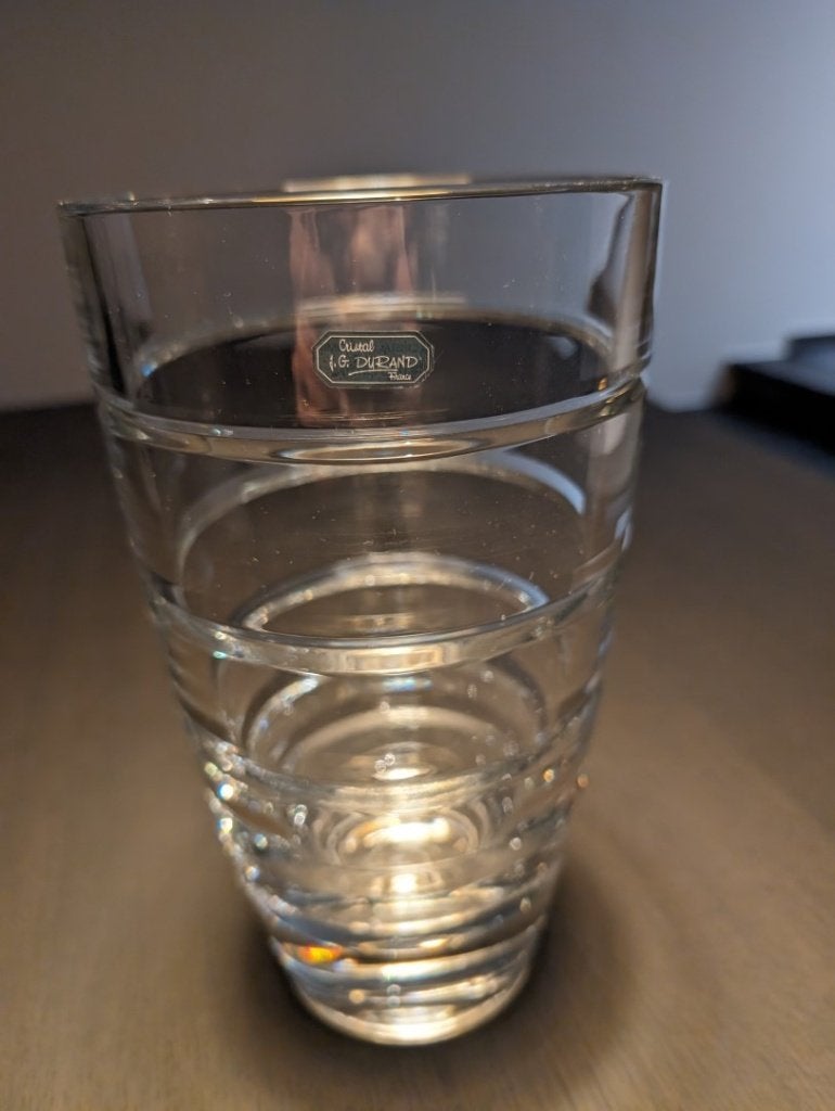 Cristal vaas J.G. Durand France 25cm hoog, Ophalen of Verzenden