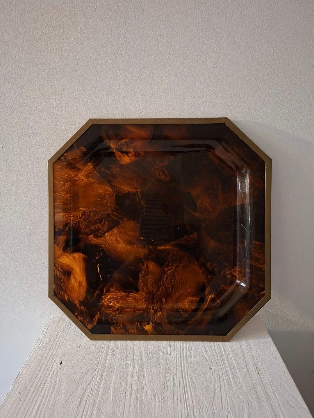 plateau Dior en fausse écaille de tortue des années 70, Antiquités & Art, Enlèvement ou Envoi