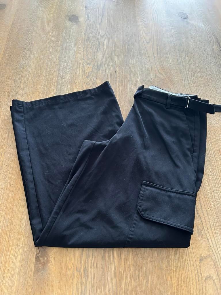 Zwarte geklede broek hoge taille brede pijpen C&A maat 34, Zwart, Ophalen of Verzenden, Zo goed als nieuw, Maat 34 (XS) of kleiner
