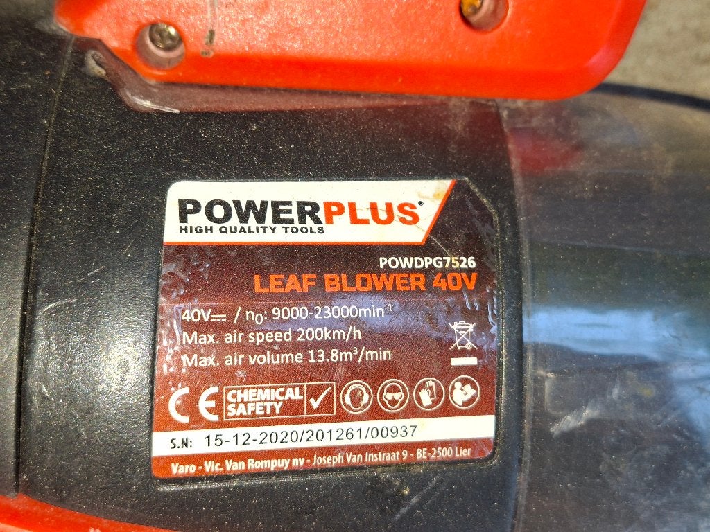 Souffleur à feuilles Powerplus 40 V, Enlèvement, Comme neuf, Batterie, Powerplus