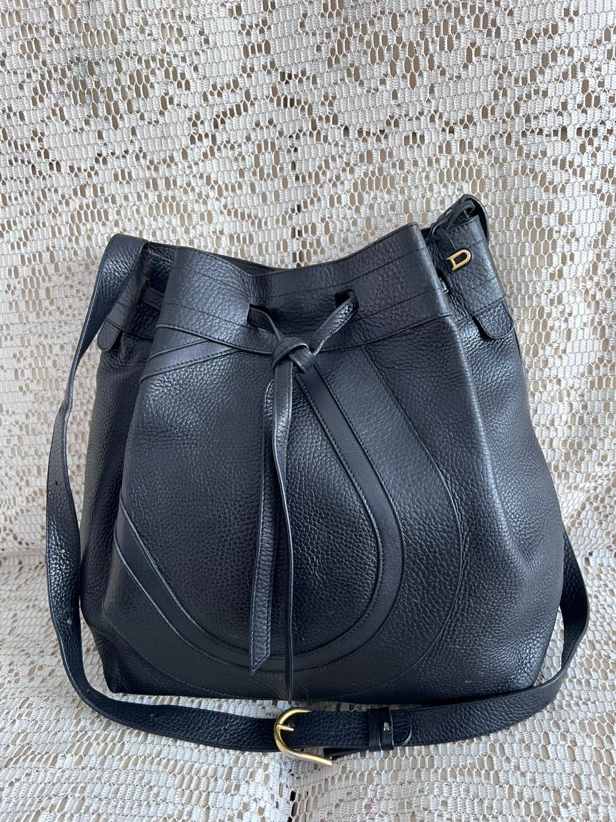 DELVAUX Desert model tas zwart leer, Handtassen en Accessoires, Ophalen of Verzenden, Zo goed als nieuw, Zwart
