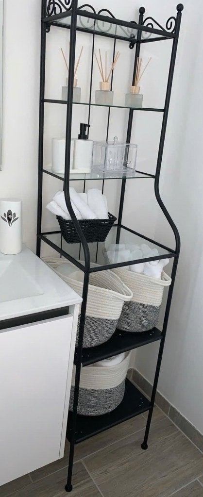 Ikea RÖNNSKÄR - Stellingkast zwart- 42x176 cm, Ophalen, Zo goed als nieuw