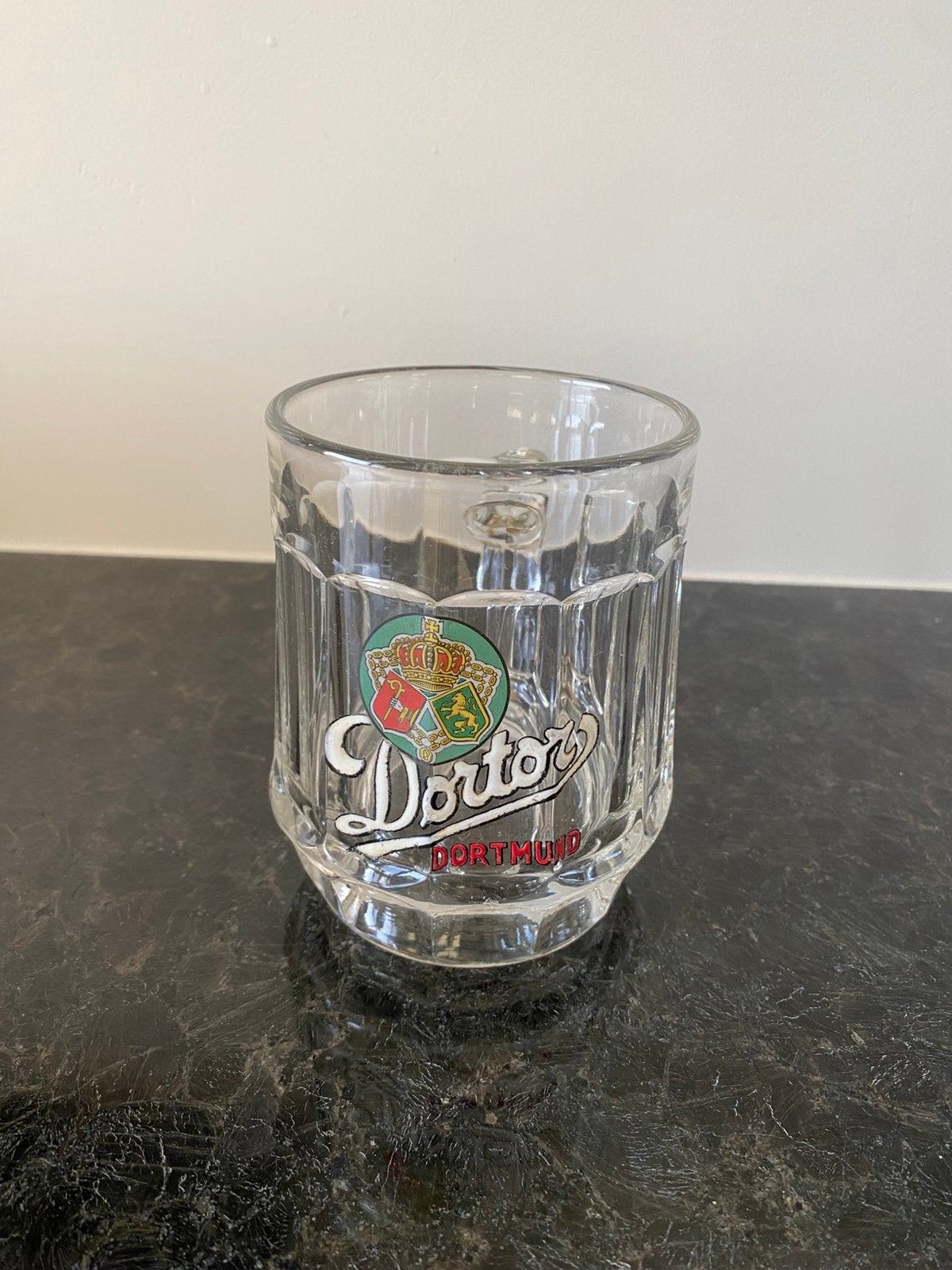 Emaille bierglas Dortor reclame, Verzamelen, Ophalen of Verzenden, Gebruikt