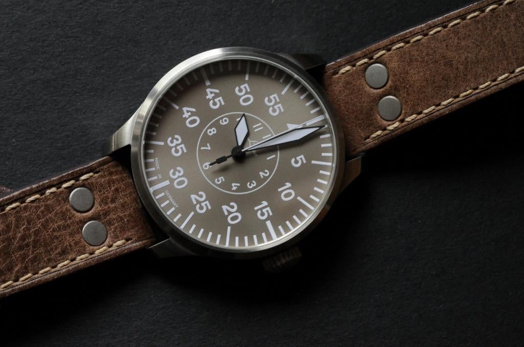 Laco Aachen Taupe 42mm horloge, Handtassen en Accessoires, Horloges | Heren, Staal, Polshorloge, Ophalen, Overige merken