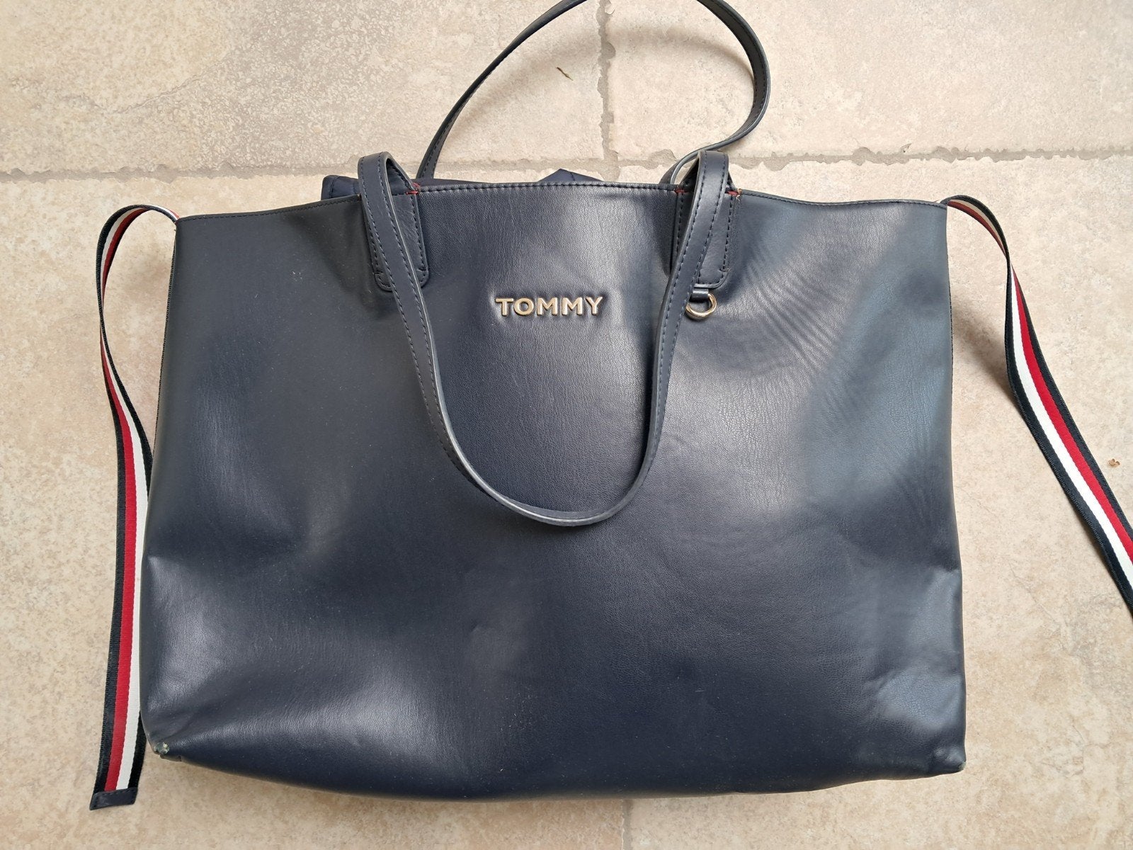 Merk Tommy Hilfiger blauwe shopper tas, Ophalen of Verzenden, Gebruikt, Blauw, Shopper