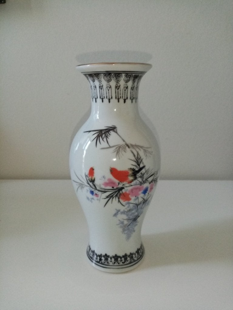 vaasje tak met vogeltjes  mooie kleuren Japans, Ophalen
