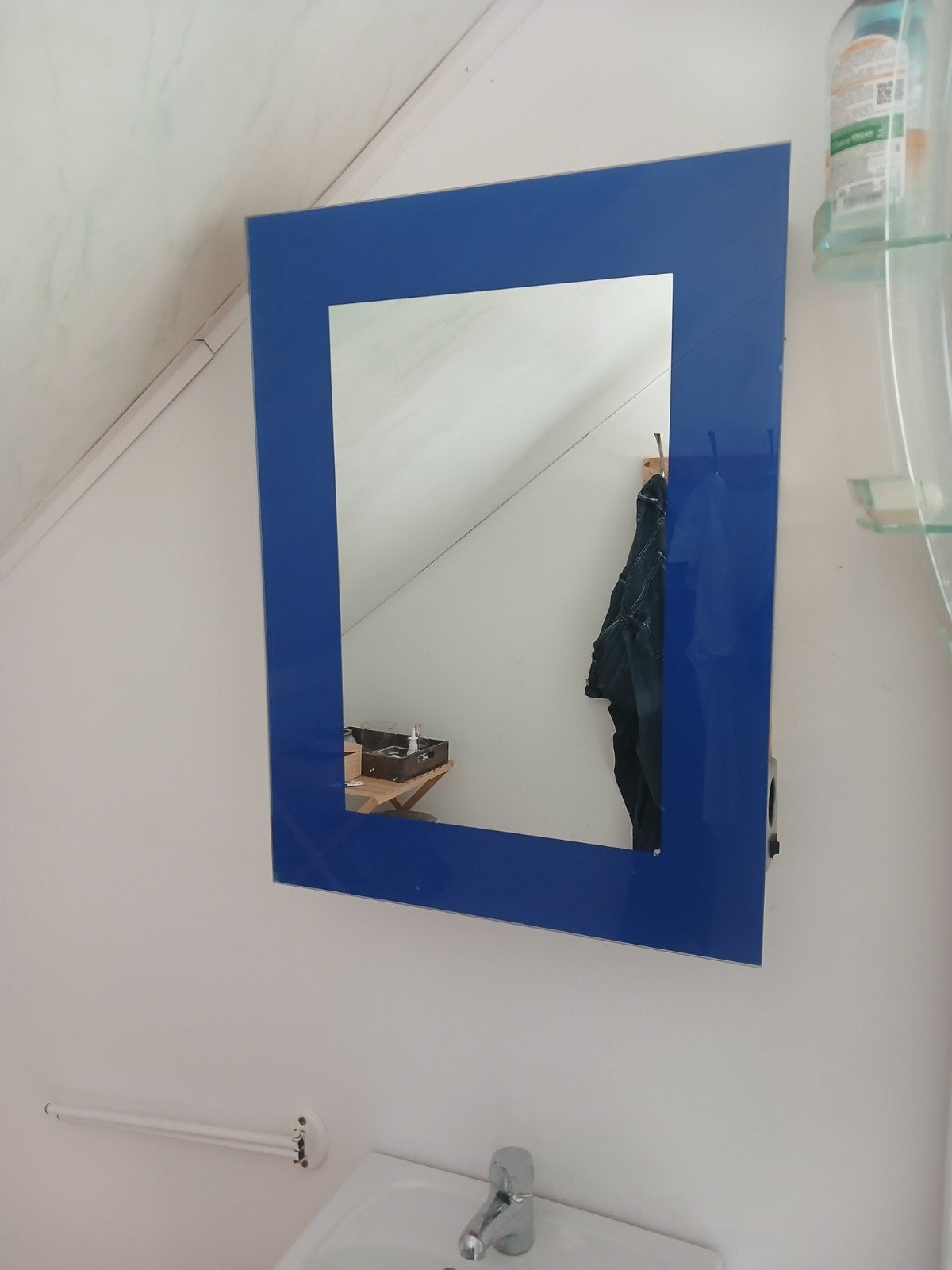 Armoire de toilette avec miroir et étagères en verre – 50 cm, Immo