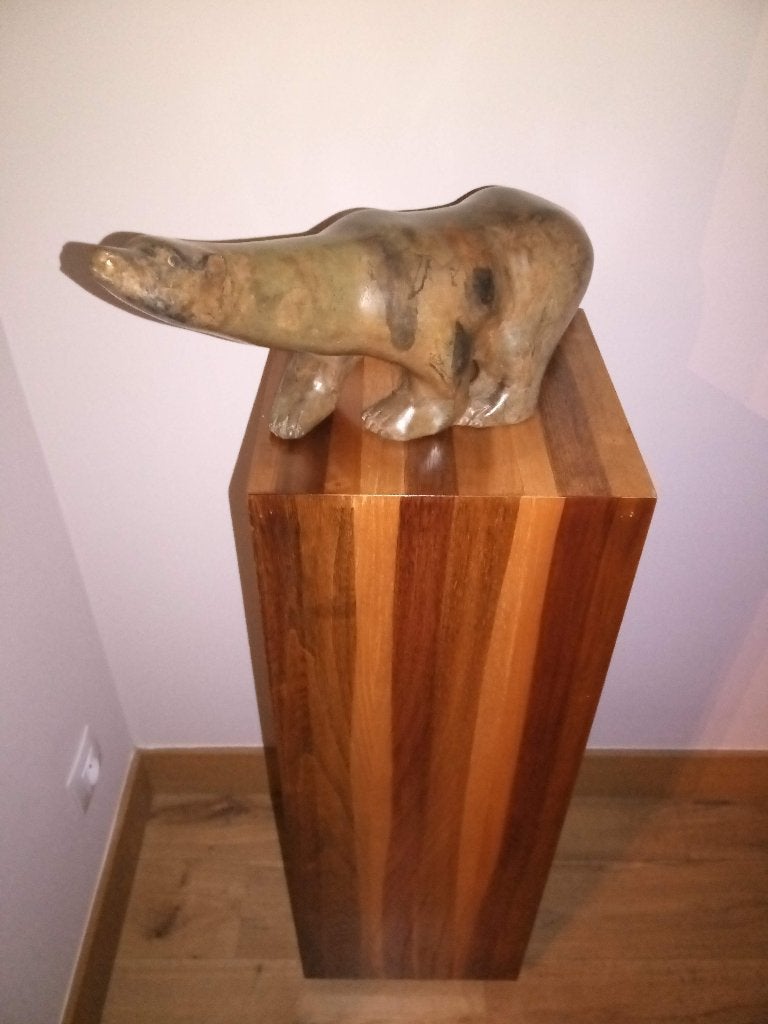 P.Chenet - grote ijsbeer 46cm - twee stuks te koop - brons, Ophalen, Brons, Beeld, Bruin