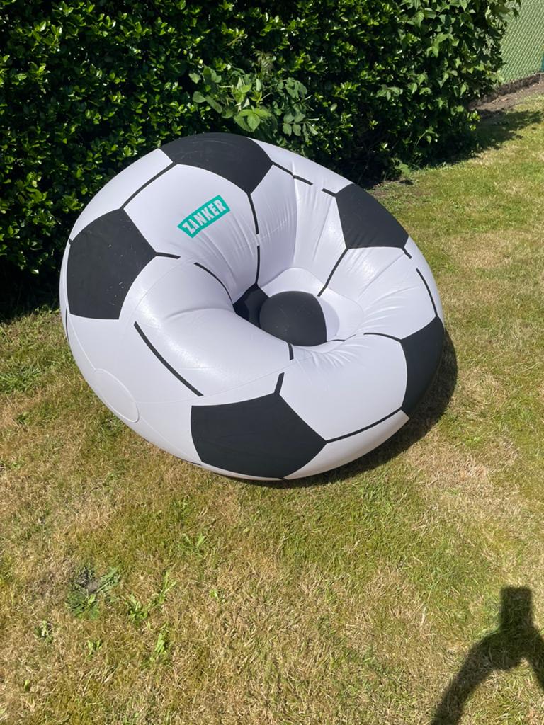 Opblaasbare voetbalstoel - voetbalzetel ZANKER, Ophalen of Verzenden, Zo goed als nieuw