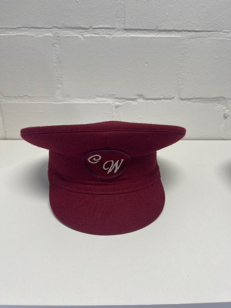 Vintage bordeaux uniform kepi met CW, Ophalen