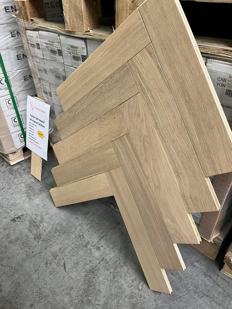 Visgraat parket grote restpartij, Doe-het-zelf en Bouw, Ophalen of Verzenden, Zo goed als nieuw, Parket