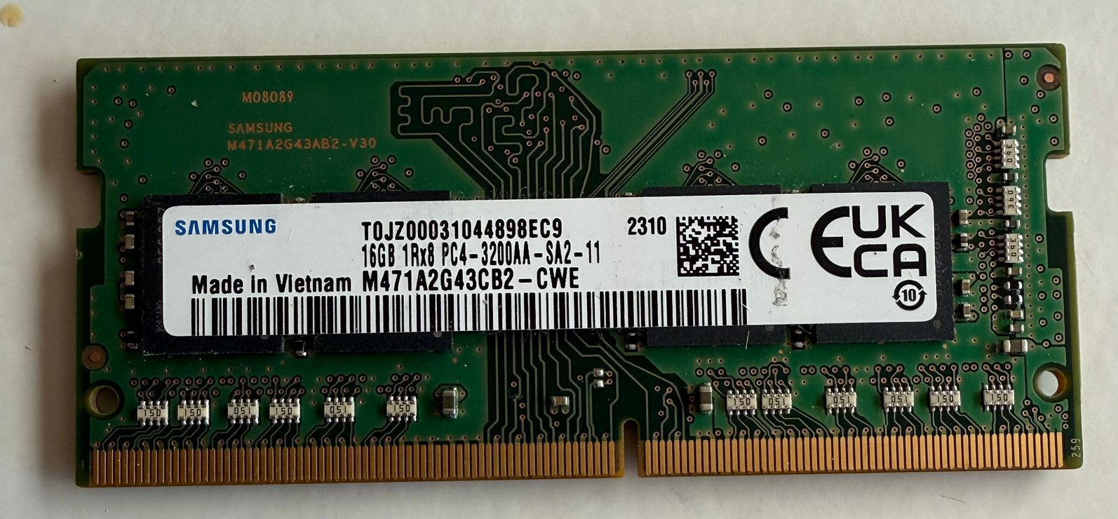 Samsung 16gb 1Rx8  pc4 3200AA  SA2-11, Ophalen of Verzenden, Zo goed als nieuw