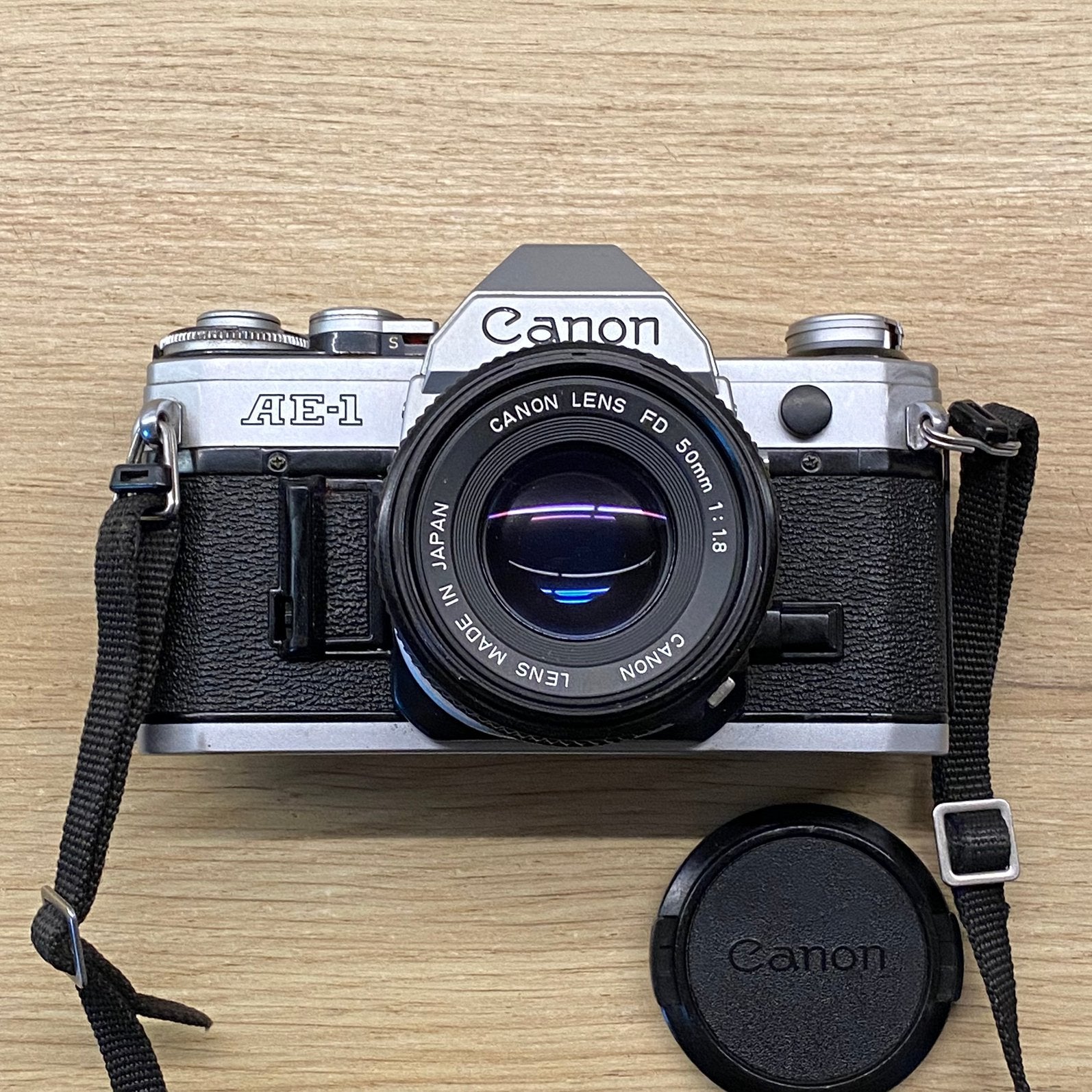 Canon Ae1, Canon New FD 50mm f1.8*zo goed als nieuw, Audio, Tv en Foto, Ophalen of Verzenden, Zo goed als nieuw, Spiegelreflex