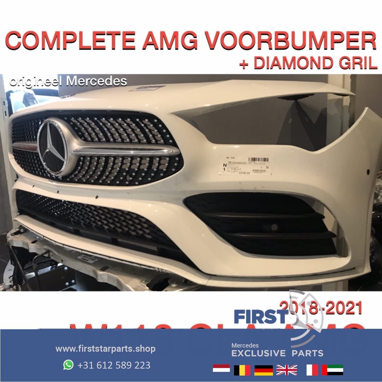 W118 C118 X118 CLA AMG LINE VOORBUMPER COMPLEET + DIAMOND GR, Utilisé, -, Avant, -