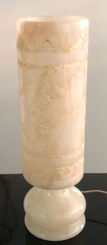 Marmeren lamp, Ophalen, E14 (klein), Wit, 37 cm
