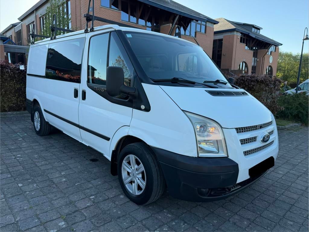 Ford transit 2.2tdci/2013/a.c/6pl dubbele cabine/, Voorwielaandrijving, Euro 5, Stof, Wit