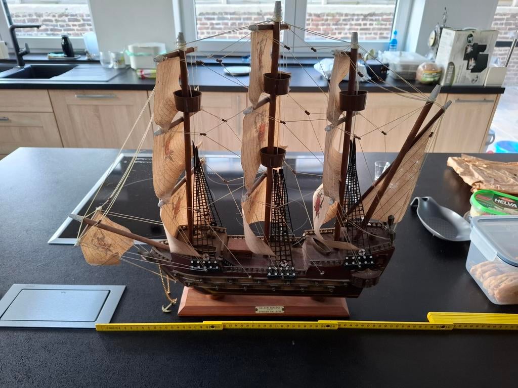 Magnifique Maquette de Galion Espagnol du XVIe siècle 50 cm, Hobby en Vrije tijd, Modelbouw | Boten en Schepen, Gebruikt, Ophalen of Verzenden