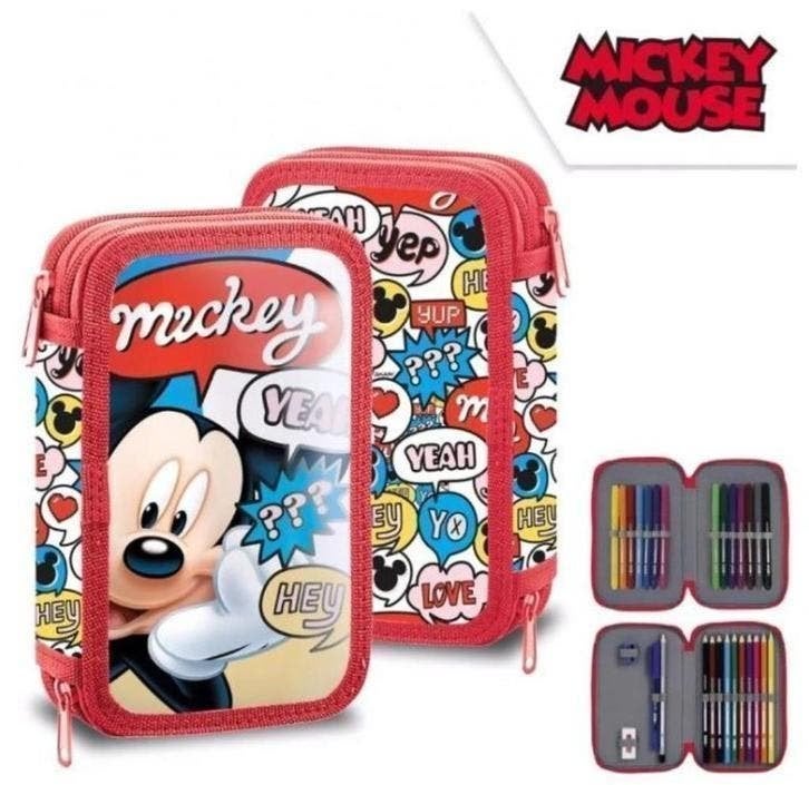 Mickey Mouse Gevulde Etui - 2 laags - Disney Schooletui, Kinderen en Baby's, Ophalen of Verzenden, Nieuw, Knutselen