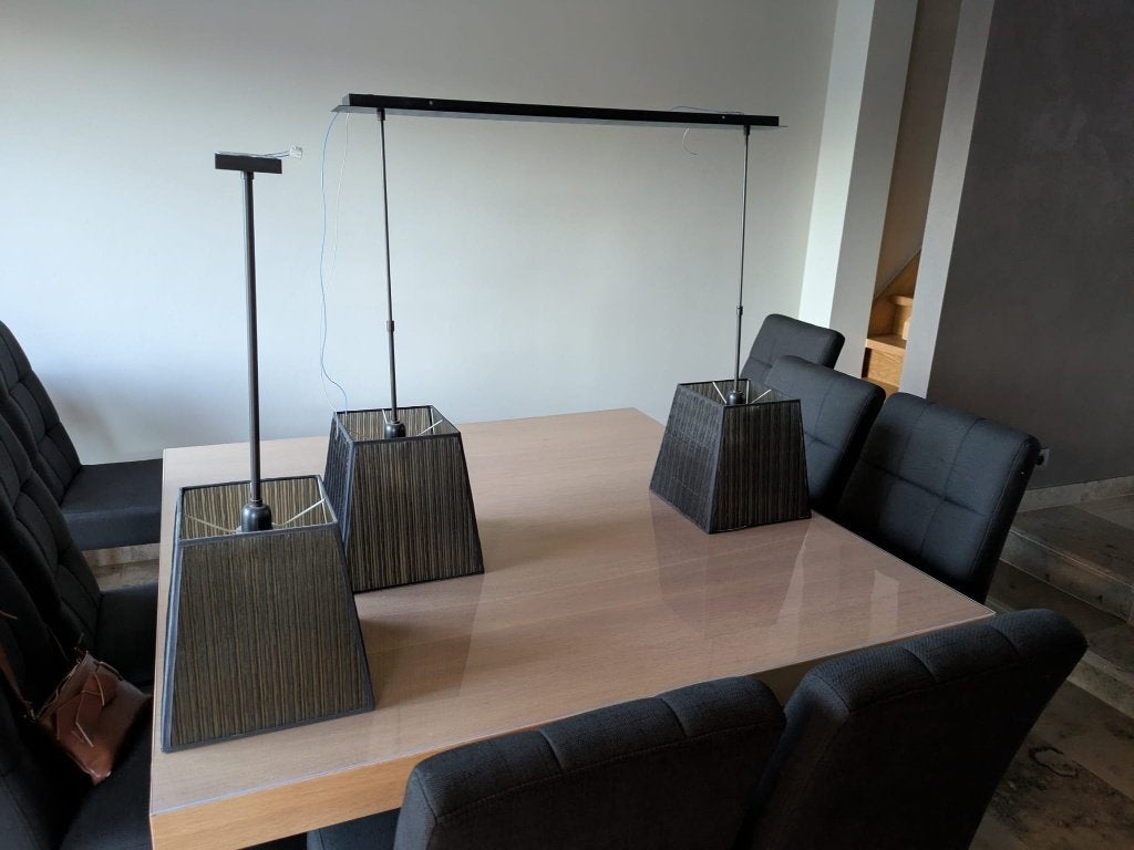 éclairant, Maison & Meubles, Lampes | Suspensions, Comme neuf, 75 cm ou plus, Métal, Tissus, Enlèvement