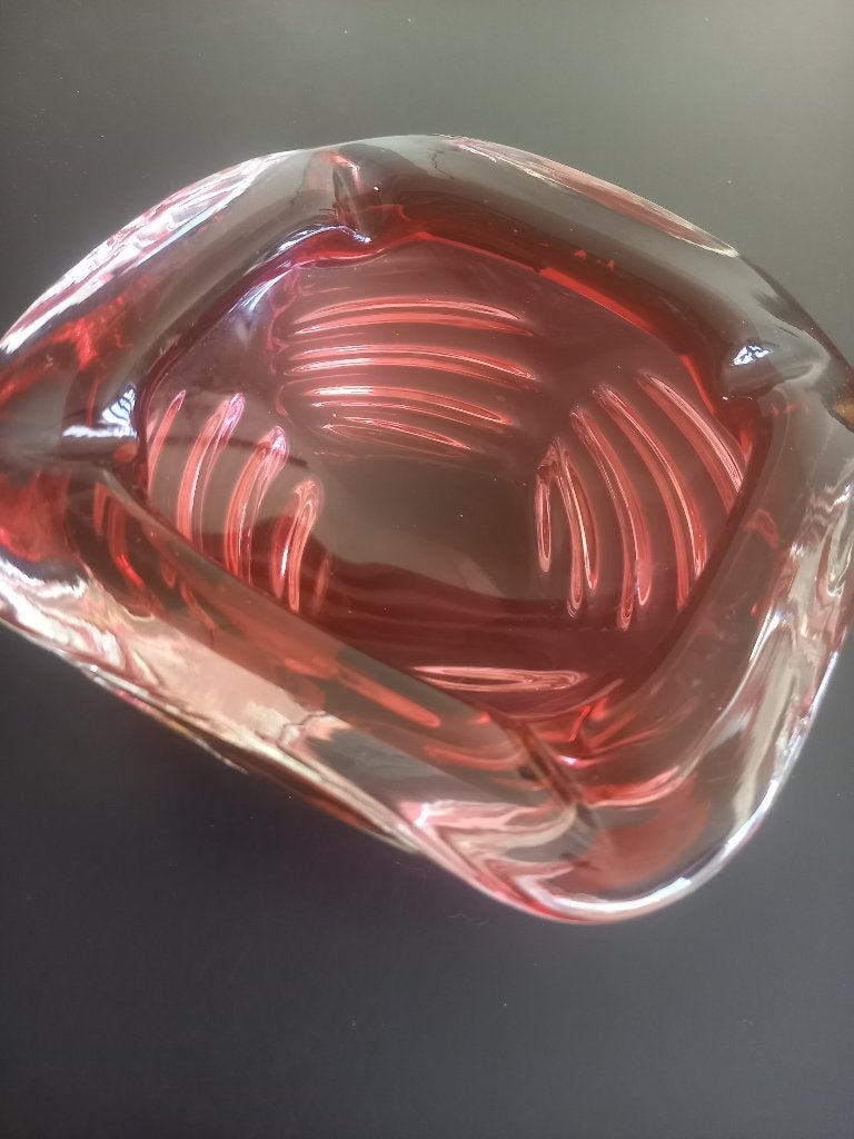 Cendrier Murano Fratelli Toso Chambord rose années 50, Antiquités & Art, Enlèvement ou Envoi