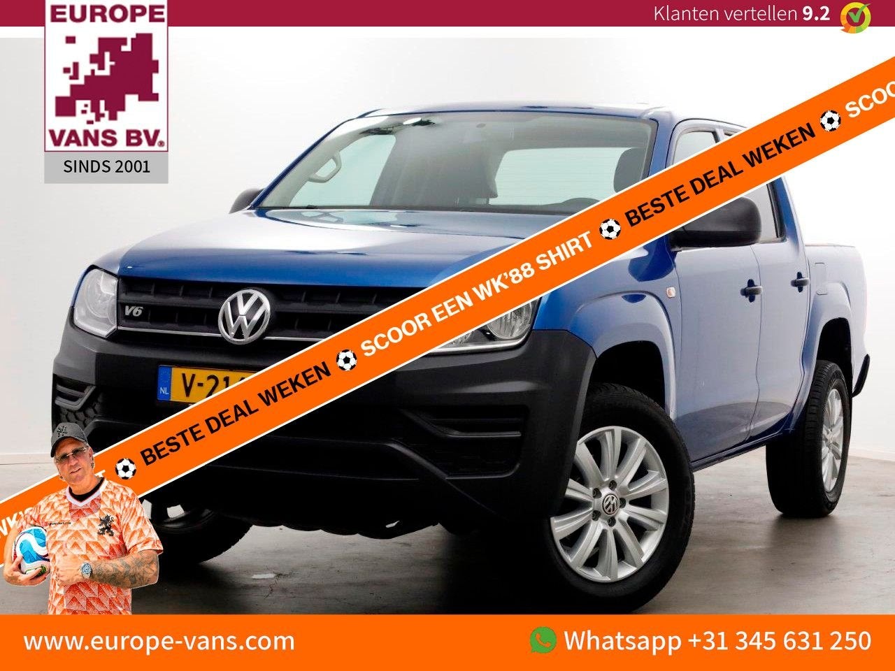 Volkswagen Amarok 3.0 TDI V6 164pk E6 Plus Cab Trendline Air, Auto's, Blauw, Bedrijf, Electronic Stability Program (ESP), SUV of Terreinwagen