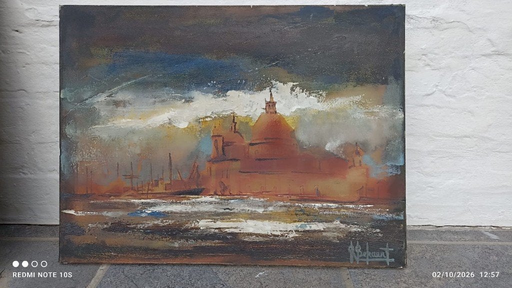 Tableau Venise de René BEKAERT – Huile sur toile 60x45 cm, Peinture à l'huile, Paysage, Signé, Enlèvement