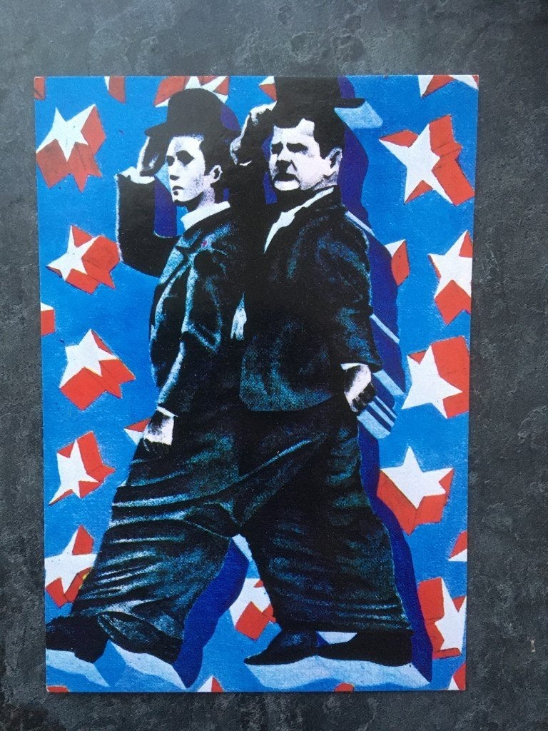 postkaart Laurel en Hardy - Cyril Corre, Ophalen of Verzenden