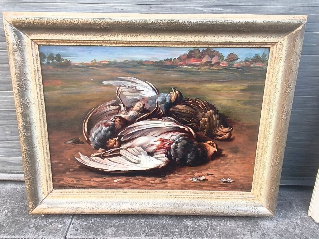 Huile sur toile nature morte signe detimmerman, Antiquités & Art, Art | Peinture | Classique, Enlèvement ou Envoi, Nature morte