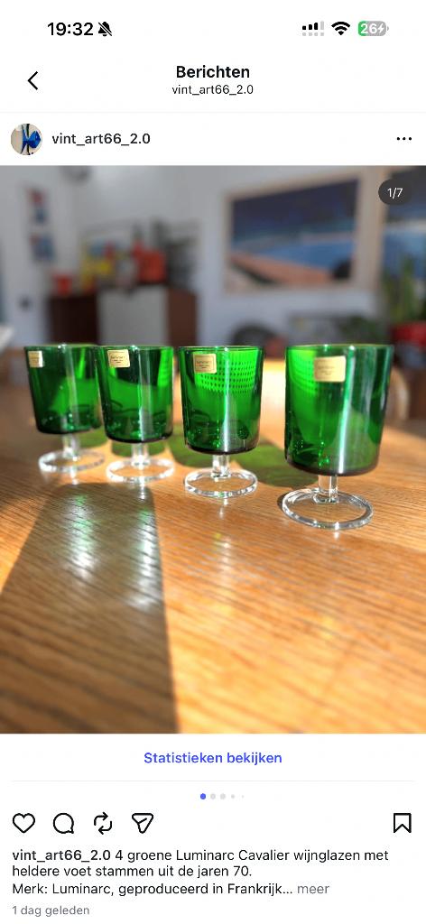 Groene Luminarc glazen cavalier, Verzamelen, Glas en Drinkglazen, Ophalen
