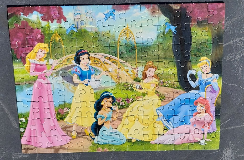 Puzzel disney prinsessen, Kinderen en Baby's, Ophalen, Meer dan 50 stukjes, Gebruikt, 4 tot 6 jaar