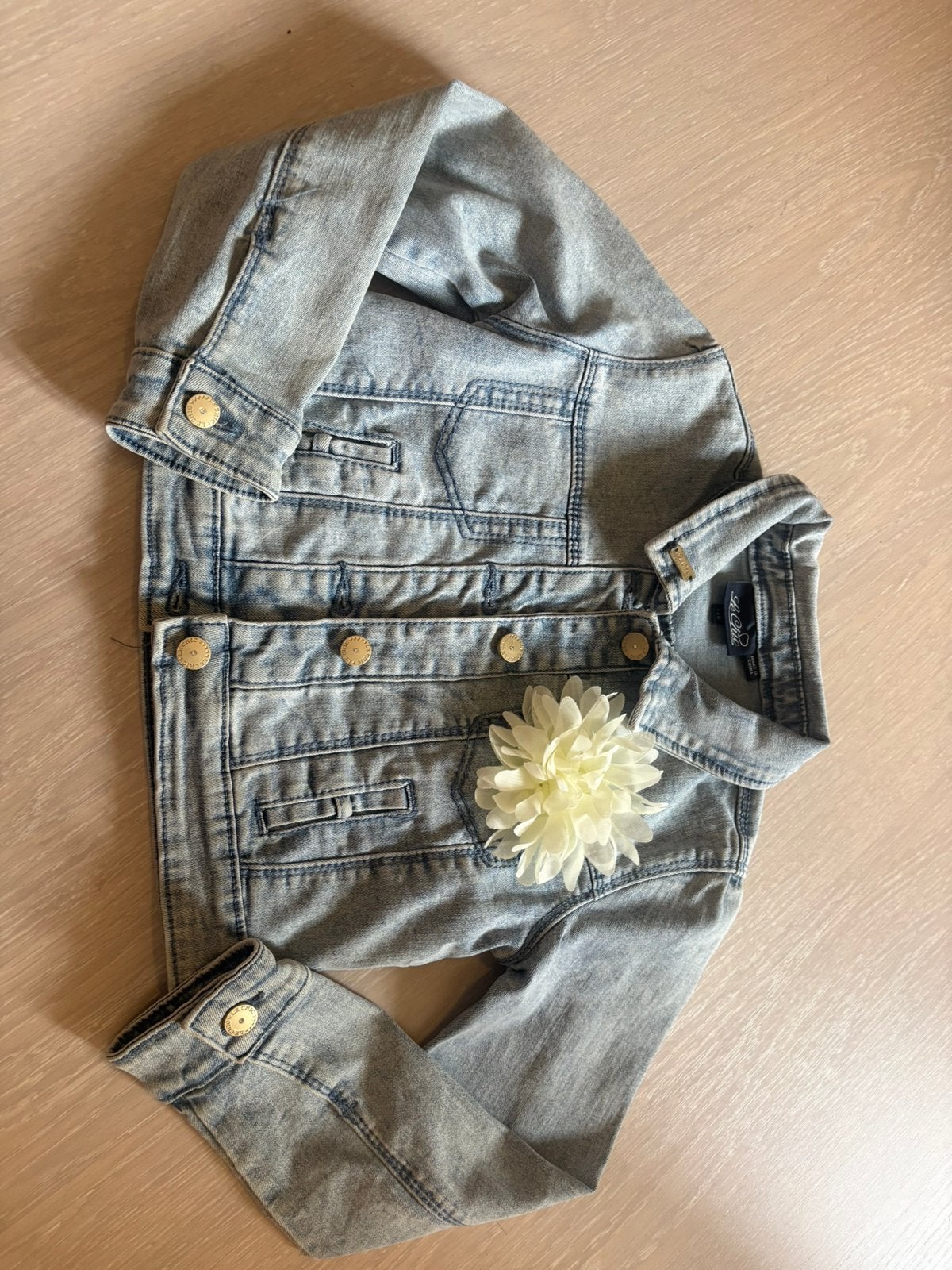 Jeans vest Le Chic - maat 128, Ophalen, Zo goed als nieuw