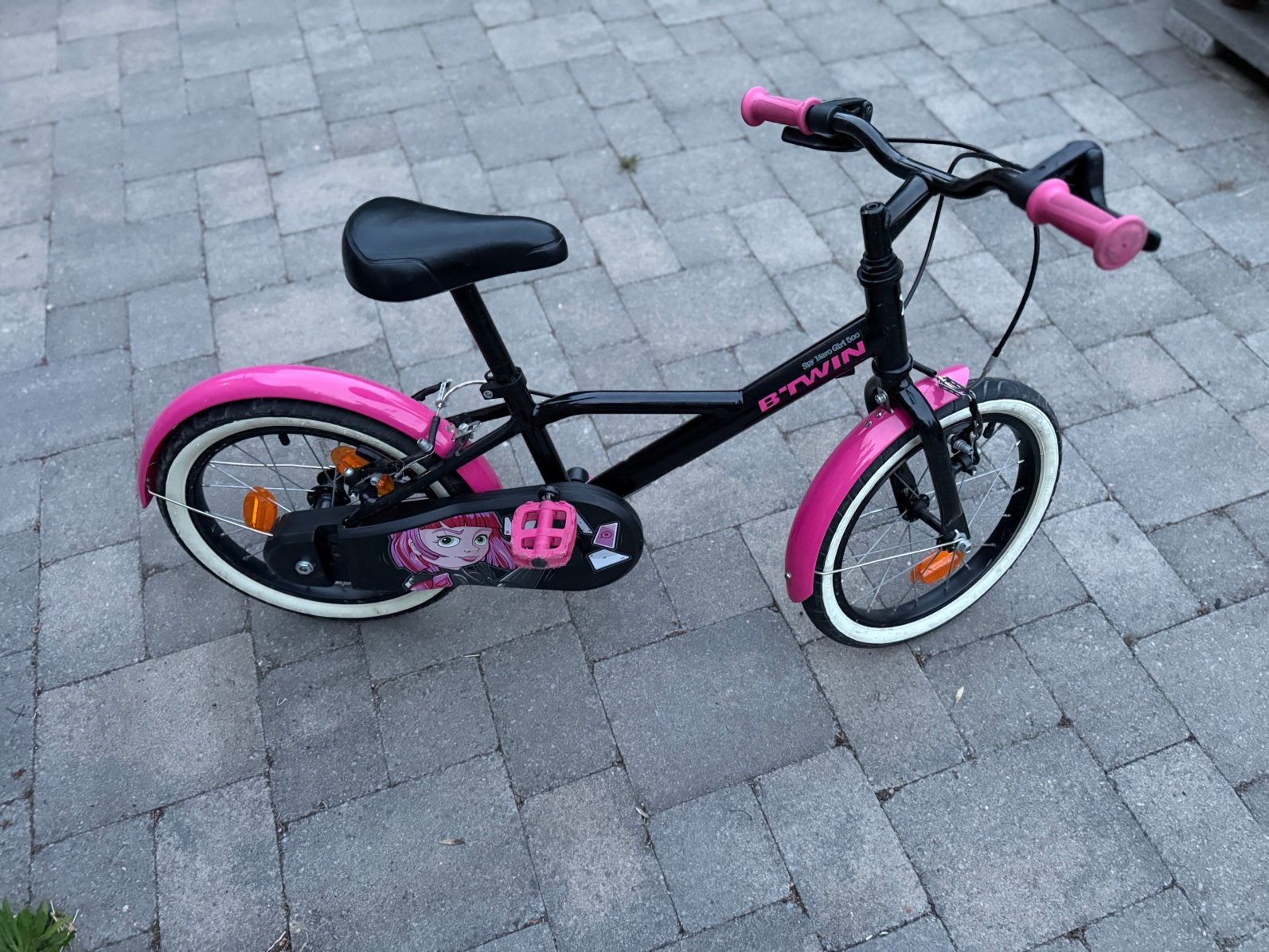 Velo enfant decathlon 16 pouces noir et rose, Vélos & Vélomoteurs, Enlèvement, Comme neuf, 16 pouces