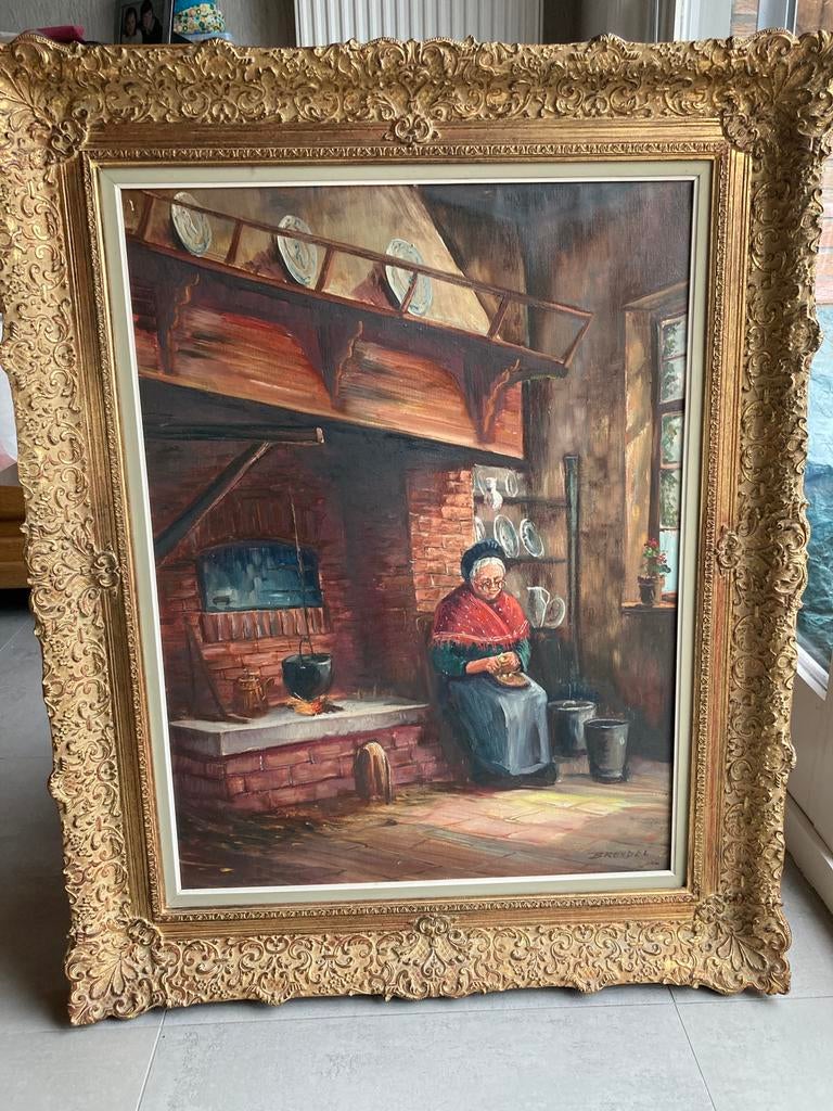 Schilderij oma bij de haard, Ophalen