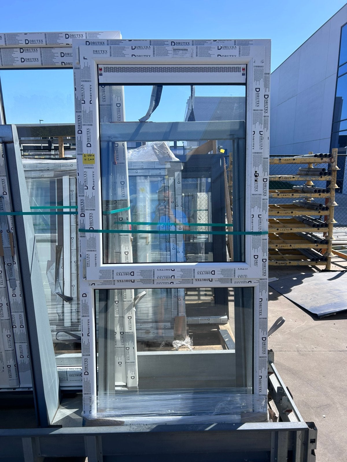 PVC vast raam met ventilatie, Doe-het-zelf en Bouw, Ophalen, Gevelraam of Ruit, 80 tot 120 cm, Nieuw