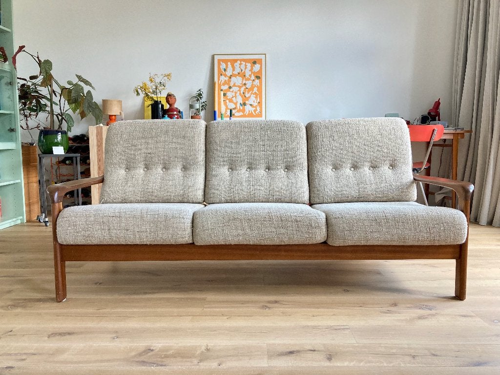 Fauteuil 3 places Vintage Design, 75 à 100 cm, 125 cm ou plus, Bois, Enlèvement