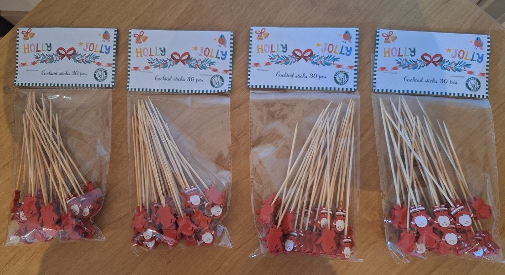 Pakket van 120 cocktailprikkers met kerstman, NIEUW, Diversen, Ophalen of Verzenden, Nieuw
