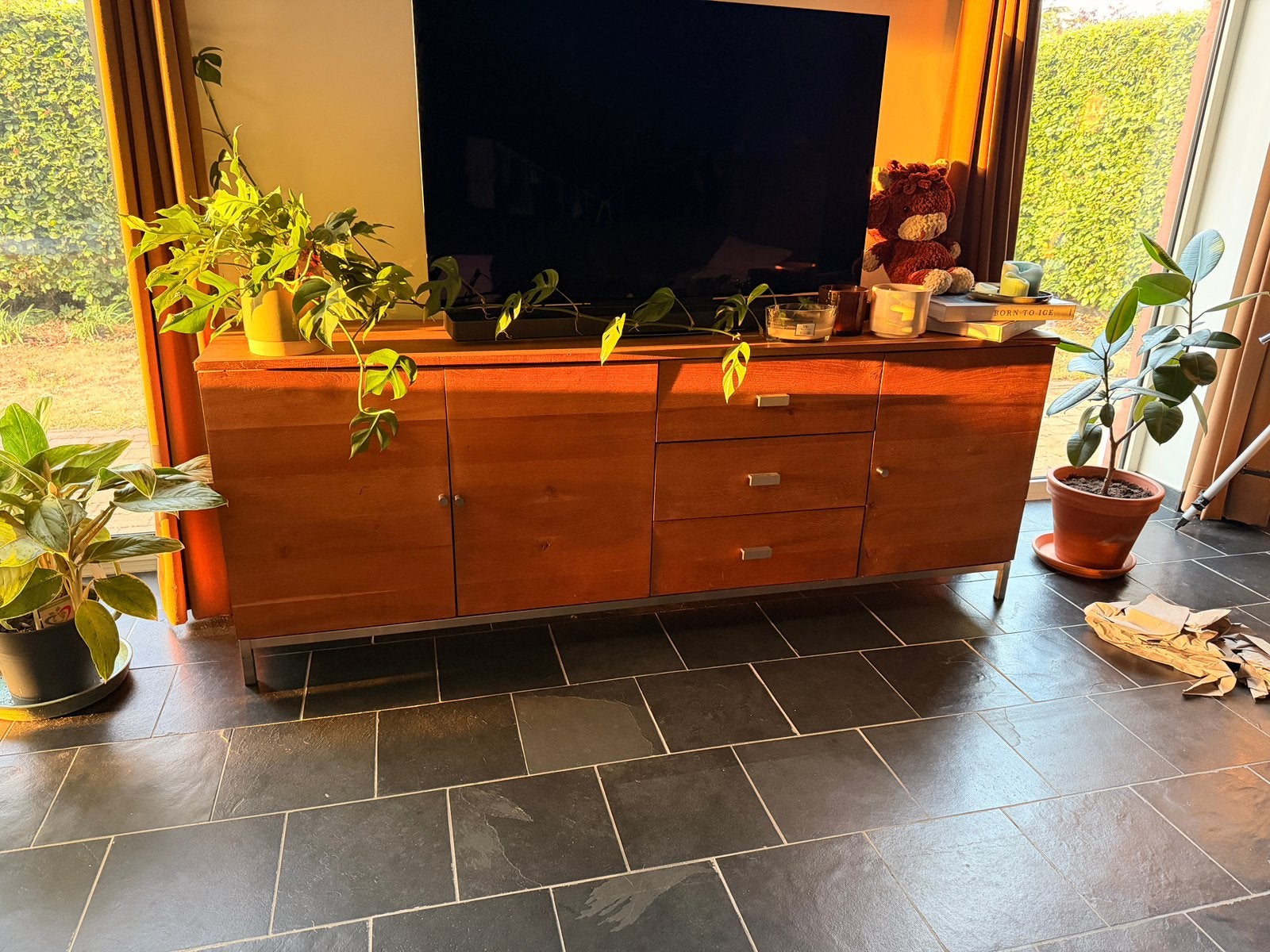 Massief eiken handgemaakte kast, Huis en Inrichting, Ophalen, Gebruikt, Eikenhout, 200 cm of meer