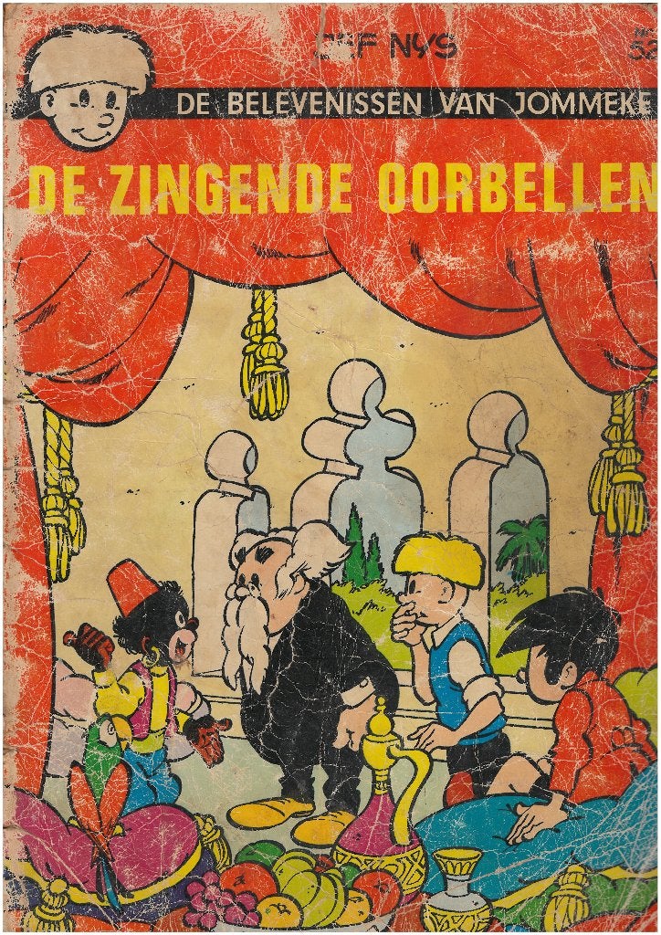 De zingende oorbellen --- Jommeke --- eerste druk, Gelezen, Eén stripboek, Jef Nys., Ophalen of Verzenden