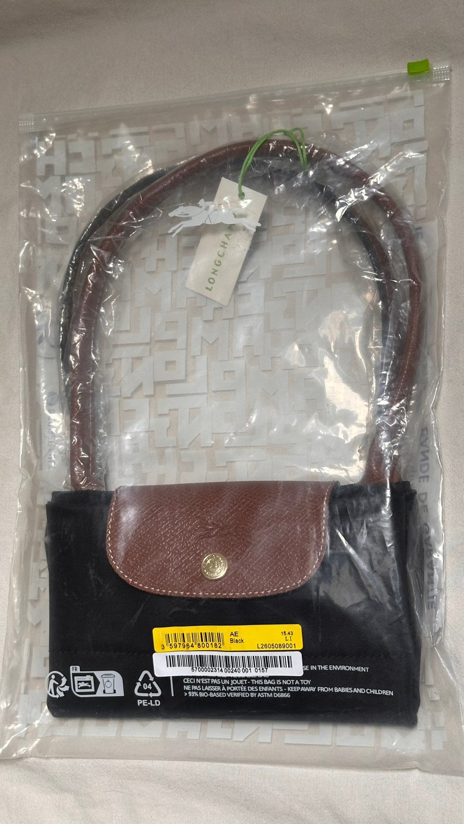 Sac Longchamp Le Pliage M - Noir, Bijoux, Sacs & Beauté, Envoi, Neuf, Noir