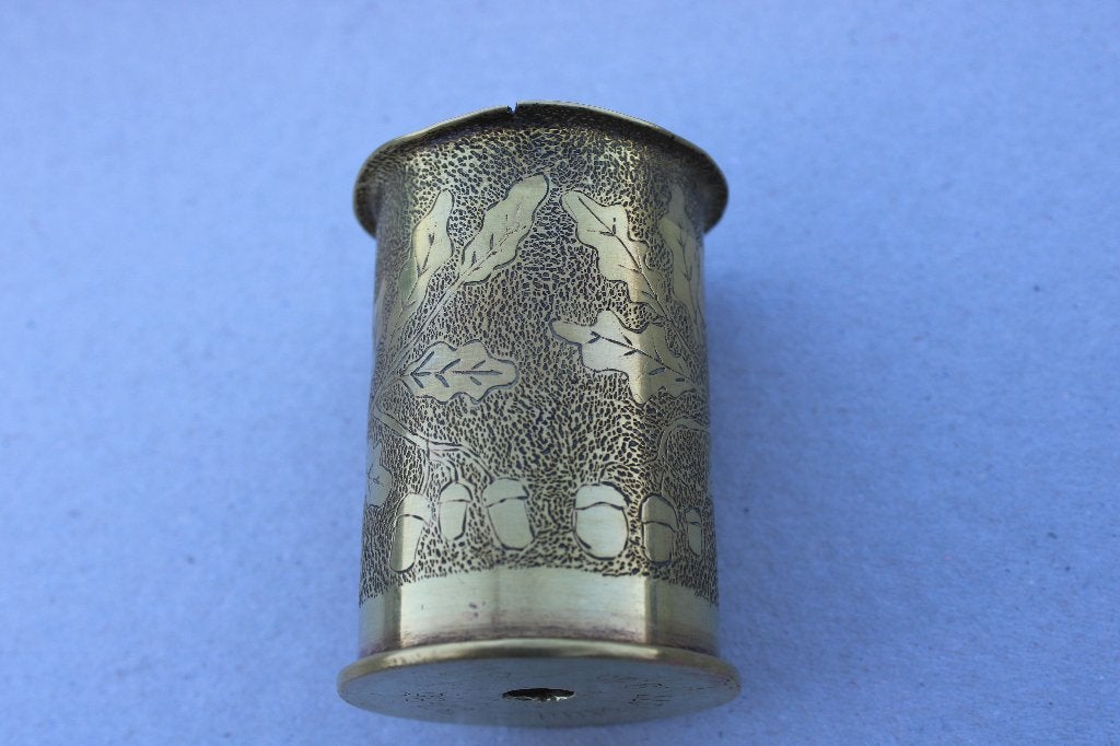 Trench art huls vaasje, Franse 37 mm, Verzamelen, Militaria | Algemeen, Ophalen of Verzenden
