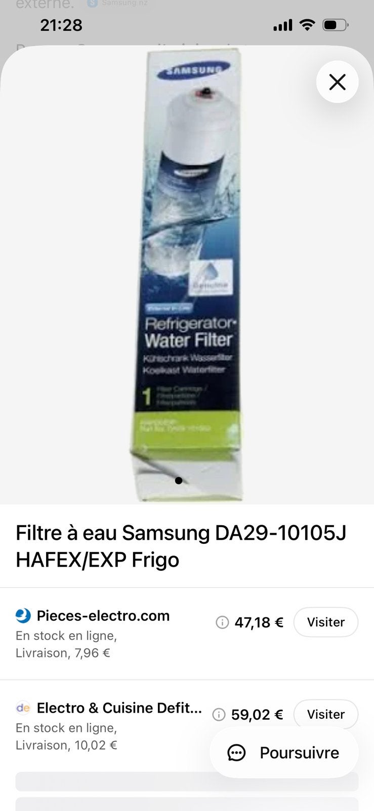 Filtre Samsung, Enlèvement ou Envoi, Comme neuf