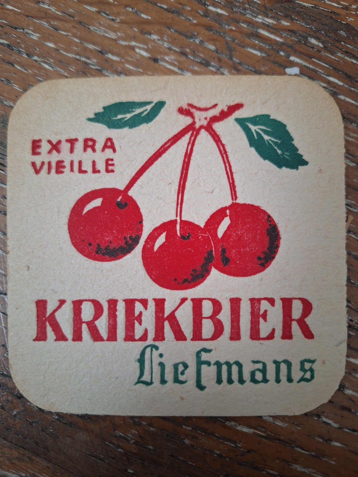 oud bierviltje Kriekbier brouwerij Liefmans Oudenaarde, Verzamelen, Ophalen of Verzenden