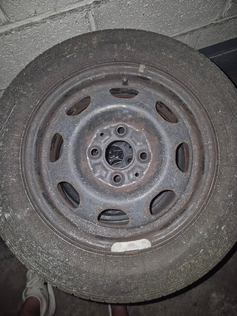 Lot de 4 roues complètes jantes tole et pneus 175/65 R13 80T, Auto-onderdelen, Banden en Velgen, Ophalen, Band(en)