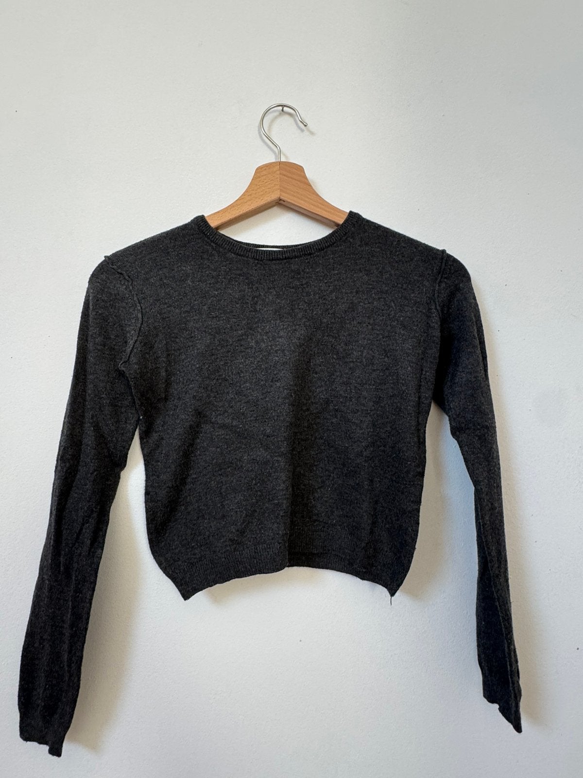 Pull&Bear antracietgrijze crop trui — maat S, Kleding | Dames, Ophalen of Verzenden, Zo goed als nieuw, Maat 36 (S), Grijs