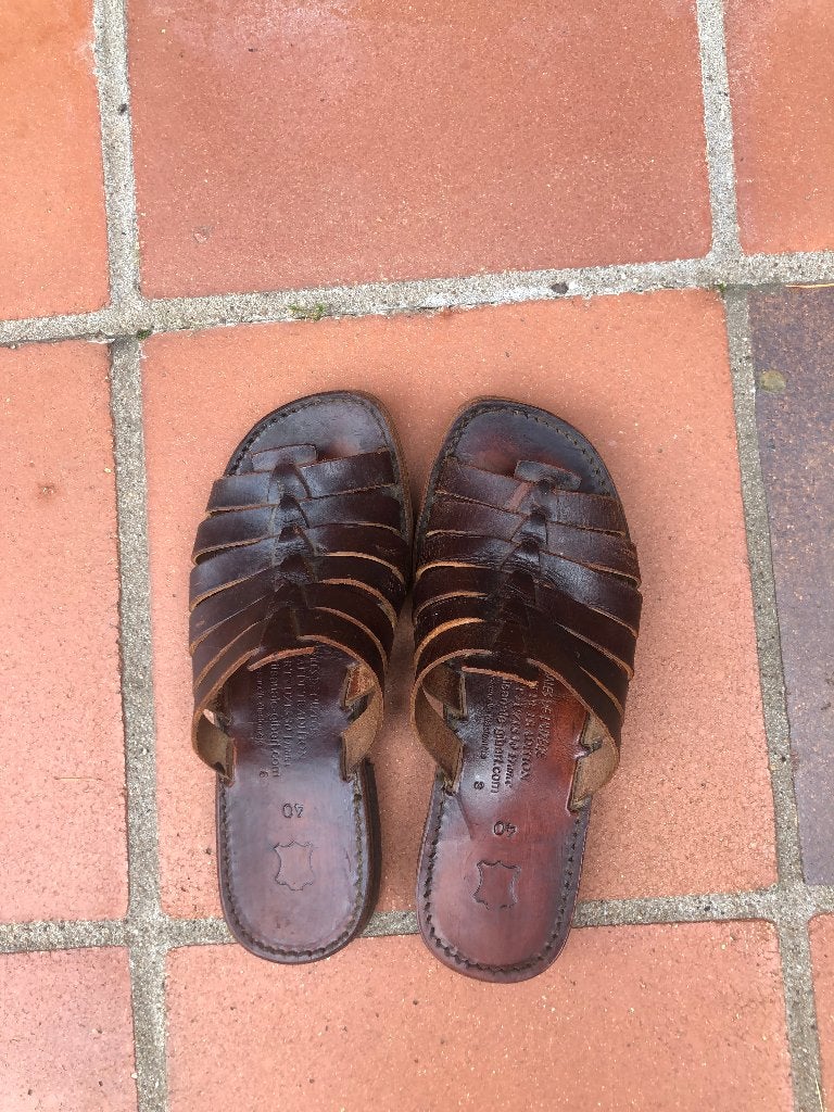 sandales en cuir point 40  fafrication artisanale  TBE, Kleding | Heren, Schoenen, Bruin, Zo goed als nieuw, Ophalen, Sandalen
