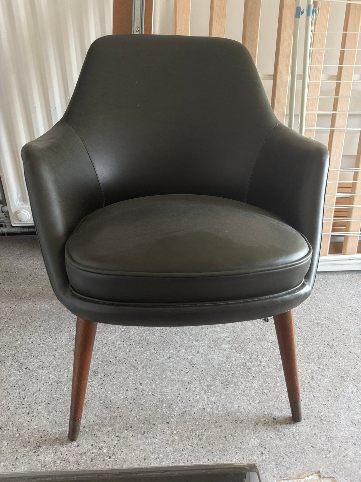 Fauteuil vintage en cuir, Enlèvement, Comme neuf, Cuir