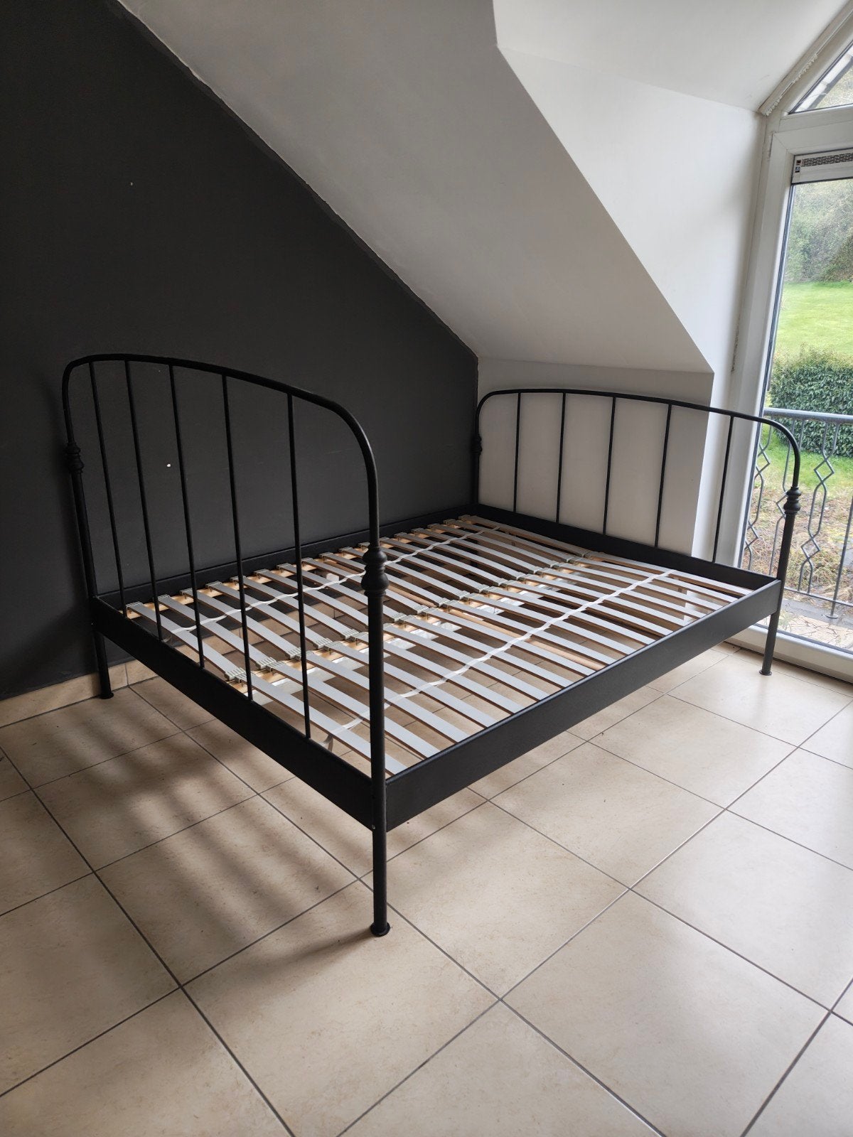 Zwart bed voor 2 personen (inclusief matras), Ophalen, Verstelbaar, Zwart, Tweepersoons